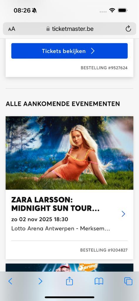 Zara Larsson VIP Ticket, Diversen, Overige Diversen, Ophalen of Verzenden