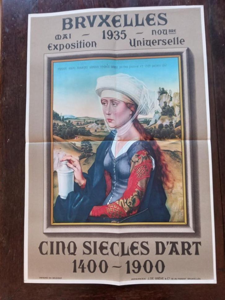 Poster „Vijf eeuwen kunst”, Verzamelen, Posters, Gebruikt, Ophalen