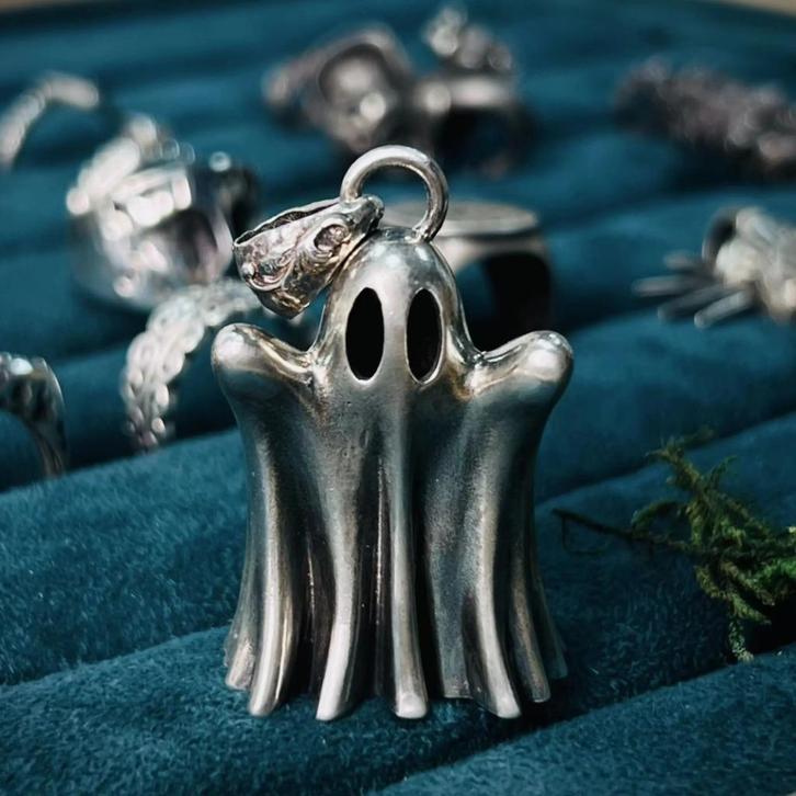 Spookje hanger - 925 Zilver, Handtassen en Accessoires, Kettinghangers, Nieuw, Zilver, Zilver, Overige voorstellingen, Verzenden