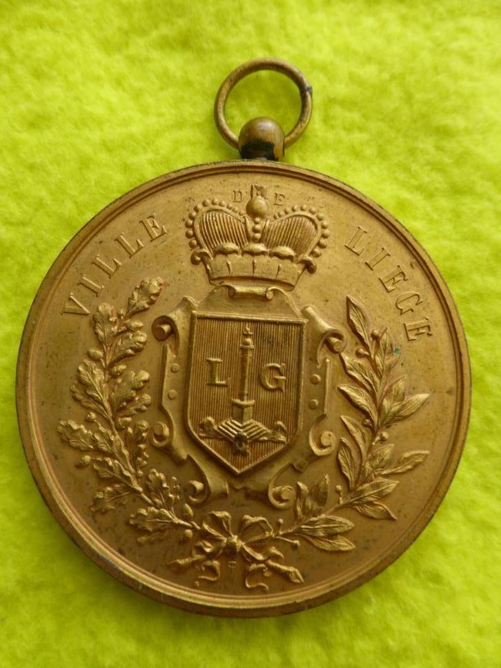Penning Politie Stad LUIK, Postzegels en Munten, Penningen en Medailles, Brons, Ophalen of Verzenden