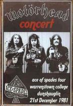 Metalen rusty-old vintage look wandplaat Motörhead Concert, Verzamelen, Ophalen of Verzenden, Nieuw, Reclamebord