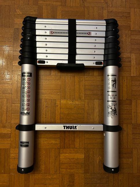 Échelle téléscopique Thule, Bricolage & Construction, Échelles & Escaliers, Comme neuf, Échelle, 2 à 4 mètres, Pliable ou rétractable/escamotable
