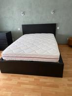 Zwart Malm bed 140x200, Ophalen, Zwart, Tweepersoons, 140 cm