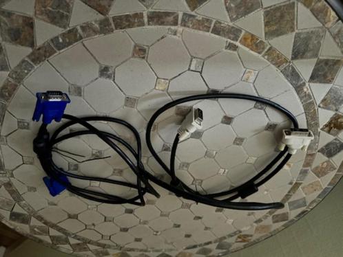 3 VGA monitor kabels – zwart - 1.5 meter - per lot 10€, Computers en Software, Pc- en Netwerkkabels, Nieuw, Ophalen of Verzenden