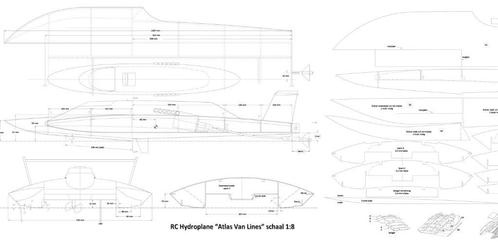 Bouwplan Hydroplane Atlas 1:8 of 1:16, Hobby en Vrije tijd, Modelbouw | Boten en Schepen, Nieuw, Verzenden