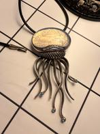 Collier Méduse Argent Sterling avec Pierre de Lune, Enlèvement ou Envoi, Comme neuf, Bleu, Argent