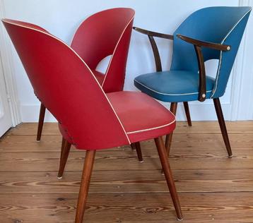 3 fauteuils chaises cocktail sky rouge bleu beschikbaar voor biedingen