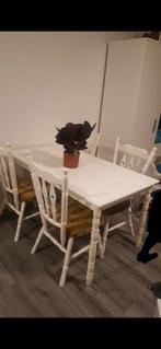 Mooie sierlijke antieke vintage tafel met stoelen, Ophalen, Gebruikt
