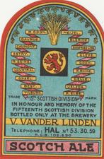 Bieretiket België : Vanderlinden Halle Scotch ale, Collections, Marques de bière, Envoi, Neuf, Autres types, Autres marques