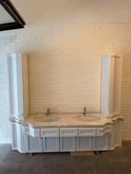 Evier vasque marbre et bois, Enlèvement, Utilisé, Blanc