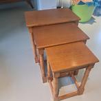 Houten bijzettafels, Huis en Inrichting, Tafels | Bijzettafels, Minder dan 55 cm, Zo goed als nieuw, Rechthoekig, Hout