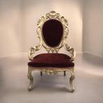 Gouden armchair met bordeau stof, Ophalen