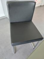 Set van 4 zwarte leren stoelen, Huis en Inrichting, Stoelen, Ophalen, Zwart, Leer, Zo goed als nieuw