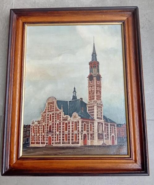 Schilderij stadhuis Sint-Truiden, Antiek en Kunst, Kunst | Schilderijen | Klassiek, Ophalen