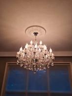 Kroonluchter echt glas 18 lampen, Huis en Inrichting, Lampen | Kroonluchters, Ophalen of Verzenden, Zo goed als nieuw, Glas