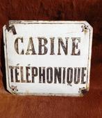 emaille bord Cabinet Telephonique ca 1950, Reclamebord, Gebruikt, Ophalen of Verzenden