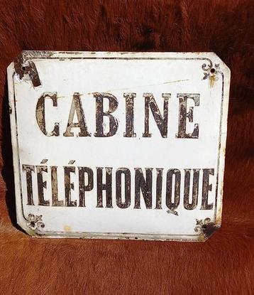 Enseigne émaillée Cabinet Telephonique ca 1950