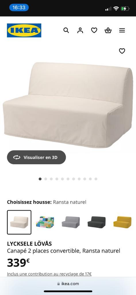 Canapé 2 places convertible, Maison & Meubles, Canapés | Salons, Comme neuf, Banc droit, Deux personnes, Moins de 150 cm, 150 cm ou plus