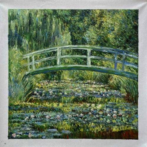 Monet: Waterlelievijver met Japanse brug, olieverfreplica, Antiek en Kunst, Kunst | Schilderijen | Klassiek, Verzenden
