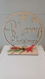 Houten ring op voet "Merry christmas " laatste stuk nieuw, Enlèvement ou Envoi, Comme neuf