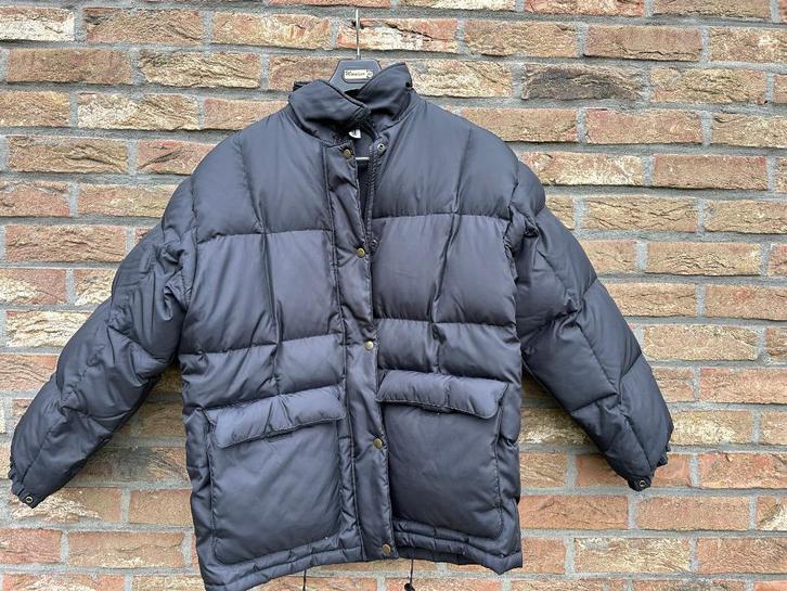 C&A zwarte jas met dons en veren T44 in zeer goede staat, Kleding | Dames, Jassen | Winter, Gedragen, Maat 42/44 (L), Zwart, Ophalen of Verzenden