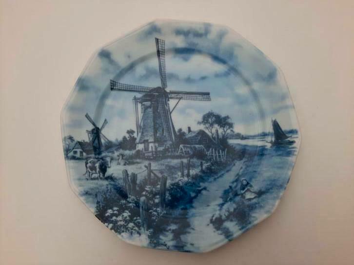 Delft blauw handgedecoreerd bord ter steege 1984 molen, Antiek en Kunst, Antiek | Wandborden en Tegels, Ophalen