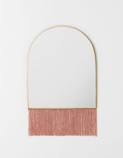 Spiegel met franjes, Huis en Inrichting, Woonaccessoires | Spiegels, Nieuw, Minder dan 50 cm, Minder dan 100 cm, Overige vormen