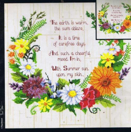 Borduurpakket Summer Sentiments, Hobby en Vrije tijd, Borduren en Borduurmachines, Nieuw, Borduurpakket, Verzenden