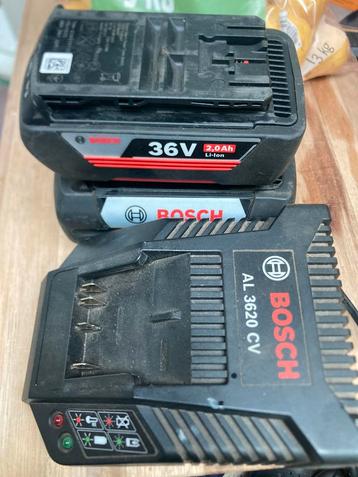 Bosch-oplader + 2 batterijen 36v 2,0Ah beschikbaar voor biedingen