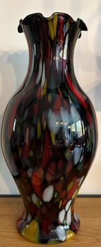 Grote zwarte murano tutti frutti vaas, Antiek en Kunst, Ophalen of Verzenden