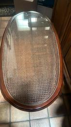 Eiken salontafel met glas., Ophalen, 50 tot 100 cm, Zo goed als nieuw, Minder dan 50 cm
