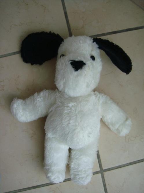 Peluche Chien. Blanc et Noir. "Ancien", Kinderen en Baby's, Speelgoed | Knuffels en Pluche, Gebruikt, Hond, Ophalen of Verzenden