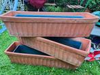 Terracotta bloembakken, Tuin en Terras, Bloembakken en Plantenbakken, Ophalen, Steen, Gebruikt, Minder dan 30 cm