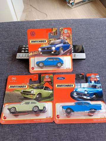 3 x matchbox Opel, VW et Ford