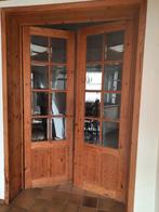 Prachtige antieke dubbele deur met geslepen glas, Doe-het-zelf en Bouw, Deuren en Vliegenramen, Glas, Gebruikt, Ophalen