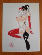 Harley Quinn getekende originele marker/inkwash tekening NEW, Verzenden