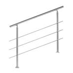 Trapleuning RVS | Dubbele staander | 120 cm | 3 dwarsbalken, Doe-het-zelf en Bouw, Metalen, Verzenden, Nieuw