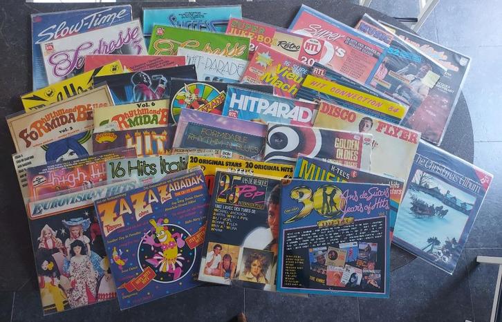 LOT 32x Vinyles 33T Various Artists, Cd's en Dvd's, Vinyl | Rock, Gebruikt, Overige genres, 12 inch, Ophalen of Verzenden