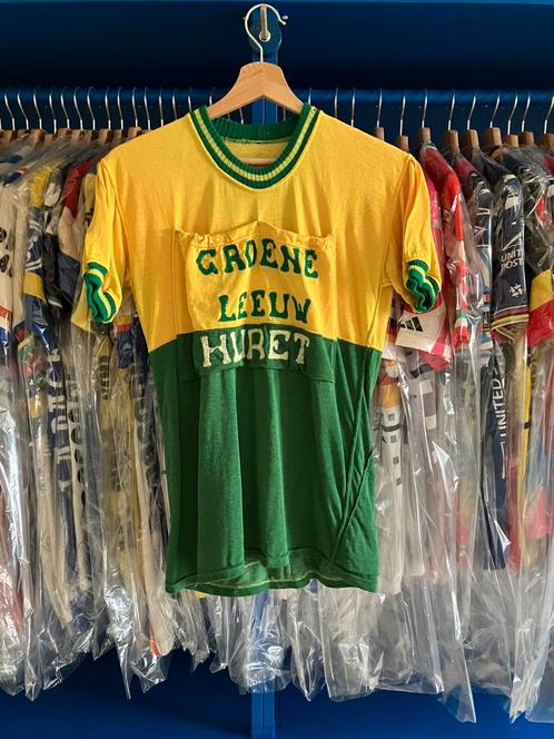 Wielertrui Groene Leeuw - Huret 1954, Fietsen en Brommers, Fietsaccessoires | Fietskleding, Gebruikt, Heren, Bovenkleding, M, Ophalen of Verzenden