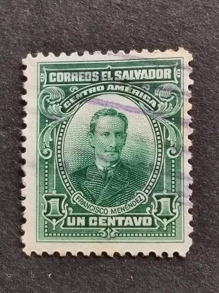 El Salvador 1921 - Personnages célèbres - Menéndez, Enlèvement ou Envoi, Affranchi, Amérique centrale