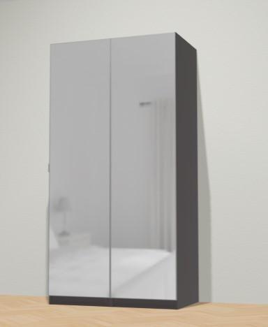 Pax IKEA kleedkast 100x58x201 cm 2 spiegeldeuren, Huis en Inrichting, Kasten | Schoenenkasten, Gebruikt
