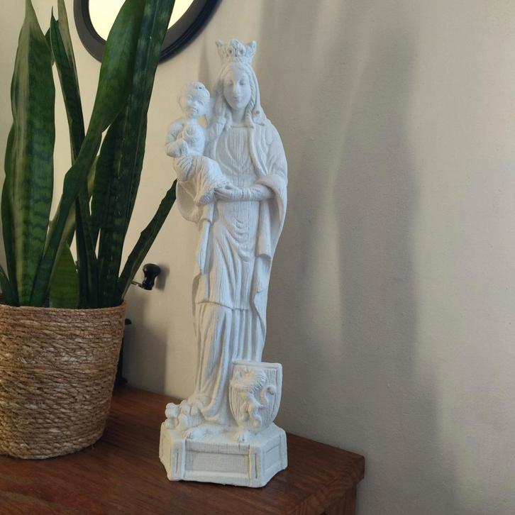 Statue en plâtre de la vierge Marie et l'enfant Jésus, Antiek en Kunst, Antiek | Religieuze voorwerpen, Ophalen of Verzenden