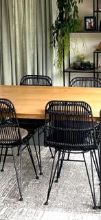 Rotan Stoelen Zwart (6 stuks), Huis en Inrichting, Ophalen, Overige materialen, Gebruikt, Zwart