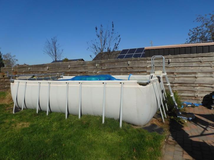 Zwembad met zandfilter en warmtepomp, Tuin en Terras, Zwembaden, Zo goed als nieuw, Opzetzwembad, 120 cm of meer, 400 cm of meer