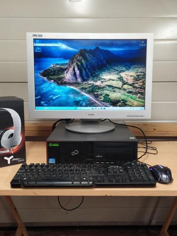 Computer i5 met scherm en gratis nieuwe koptelefoon disponible aux enchères