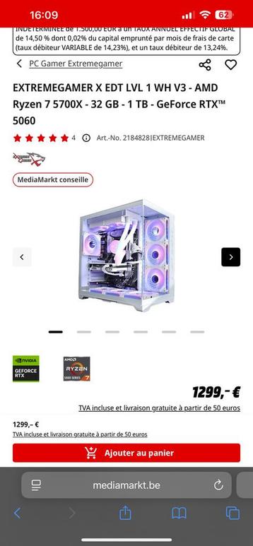 Pc gamer rtx 5060 full white neuf beschikbaar voor biedingen
