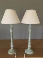 2 tafellampjes, Huis en Inrichting, Lampen | Tafellampen, Minder dan 50 cm, Rustiek, Zo goed als nieuw, Hout
