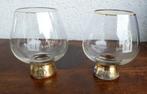 2 zeer oude kristallen Cognac-glazen, Ophalen of Verzenden
