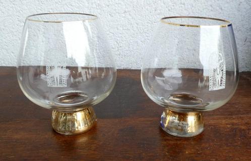 2 zeer oude kristallen Cognac-glazen, Antiek en Kunst, Antiek | Glaswerk en Kristal, Ophalen of Verzenden