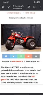 Honda ATC110 jaar 85 (project), Particulier